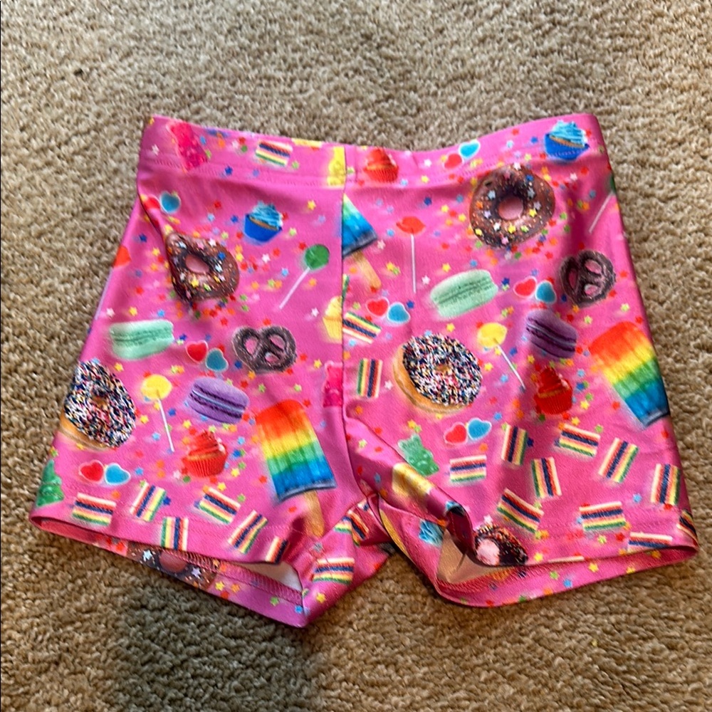 Terez Pink Rainbow Candy Kids Shorts